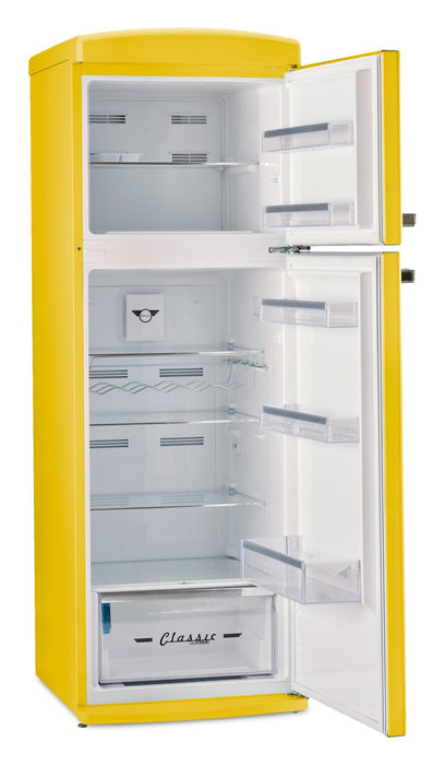 Réfrigérateur Classic Rétro d’Unique de 24 po et de 11 pi3 à congélateur supérieur - jaune canari - UNQ-310L Y TM