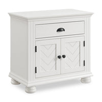  Table de nuit Ella de 28 po (L) x 27 po (H) à 1 tiroir avec armoire - blanche