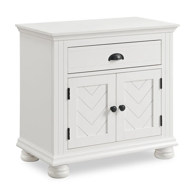 Ella Bedside 1-Drawer & Cabinet Nightstand, 28"W x 27"H - White | Table de nuit Ella de 28 po (L) x 27 po (H) à 1 tiroir avec armoire - blanche