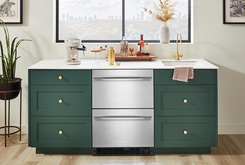 Tiroir réfrigérateur-congélateur double KitchenAid de 5,7 pi³ et de 24 po sous le comptoir - acier inoxydable - KUCT524SSB