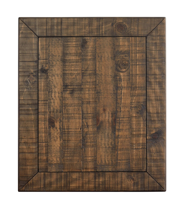 Table de bout Edwin de 22 po en pin champêtre avec rangement - brun champêtre