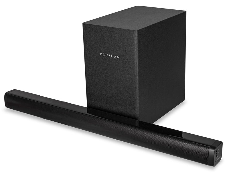 Barre de son Proscan à 2.1 canaux avec Bluetooth et caisson d’extrêmes graves sans fil (PSB446)