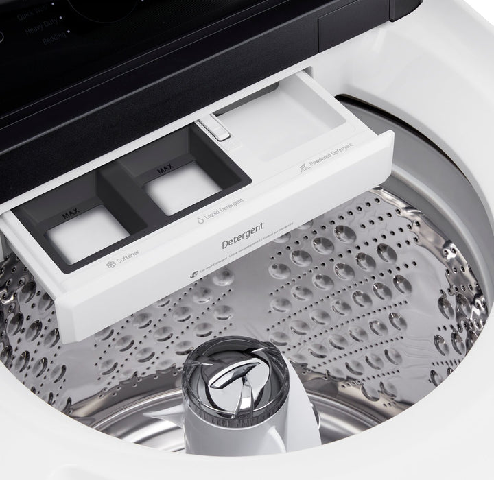 Laveuse intelligente haute efficacité LG à chargement par le haut de 6,1 pi³ - blanche - WT8405CW