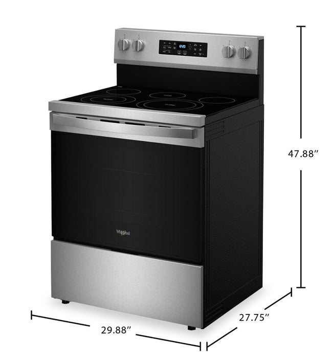 Cuisinière électrique Whirlpool de 5,3 pi3 avec friture à air sans préchauffage - acier inoxydable - YWFES5030RZ