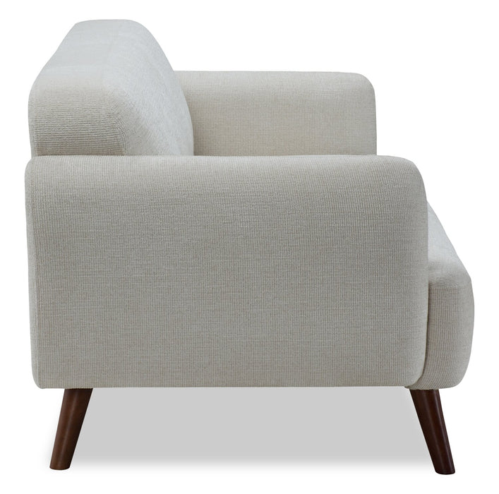 Causeuse Sadie de 63 po en tissu avec pattes en hévéa - beige