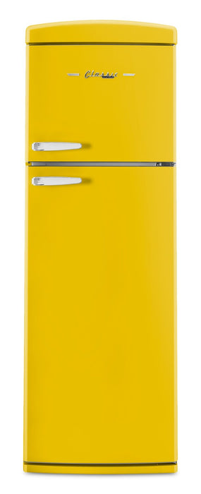 Réfrigérateur Classic Rétro d’Unique de 24 po et de 11 pi3 à congélateur supérieur - jaune canari - UNQ-310L Y TM