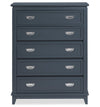 Commode verticale de chambre à coucher Quinn de 36,5 po (L) x 48,5 po (H) à 5 tiroirs - bleue