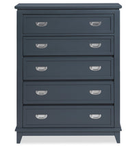  Commode verticale de chambre à coucher Quinn de 36,5 po (L) x 48,5 po (H) à 5 tiroirs - bleue