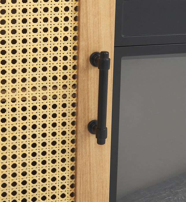 Foyer électrique contemporain Reed de 47 po avec rangement - teck clair