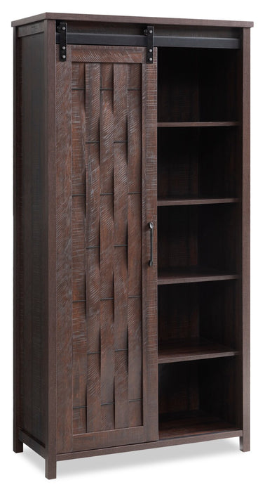 Armoire décorative de rangement Sienna de 33,5 po avec porte coulissante - chêne foncé