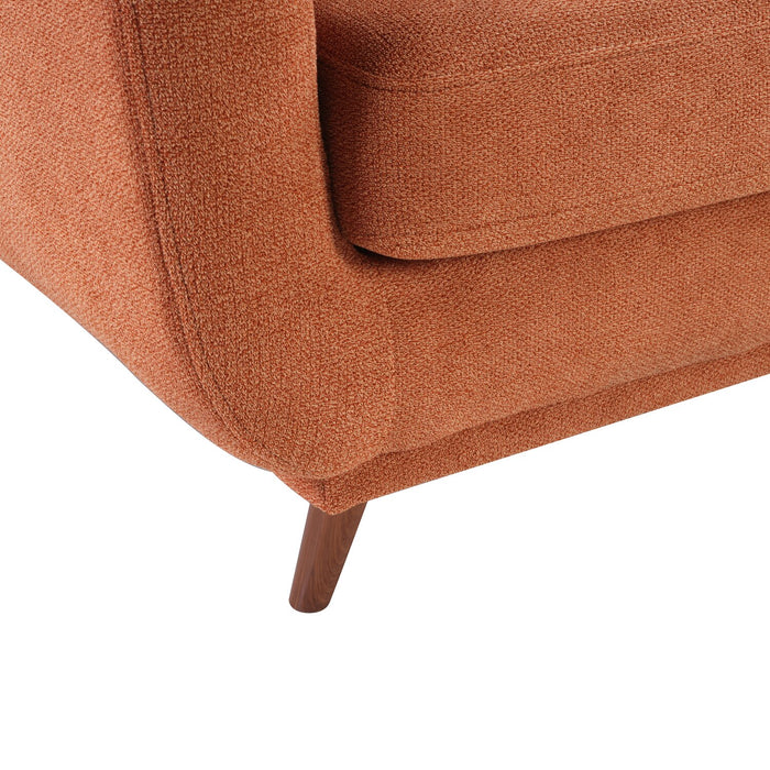 Fauteuil Cosmo de 34 po en tissu avec coussin de dossier capitonné - orangé