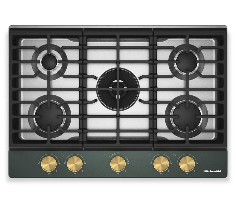 Surface de cuisson KitchenAid au gaz sur métal avec fini CookShield - minerai noir - KCGK730SJP