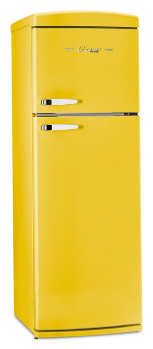 Réfrigérateur Classic Rétro d’Unique de 24 po et de 11 pi3 à congélateur supérieur - jaune canari - UNQ-310L Y TM