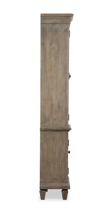 Section latérale rustique Baron de 22 po avec rangement et système de gestion des câbles - gris tourterelle