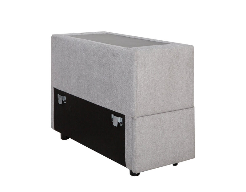 Sofa sectionnel Vault 7 pièces avec 5 fauteuils de rangement et console de rangement avec USB - gris