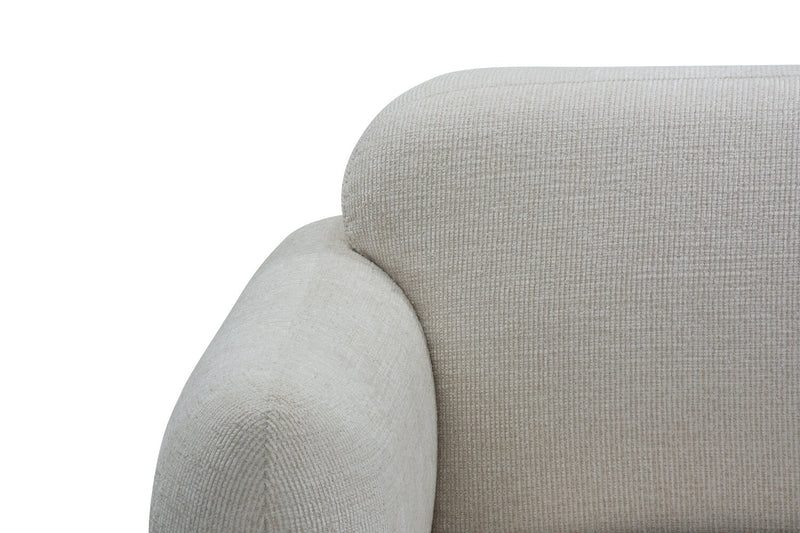 Causeuse Sadie de 63 po en tissu avec pattes en hévéa - beige