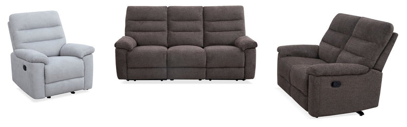 Sofa inclinable Jasper de 81 po en tissu de chenille - brun