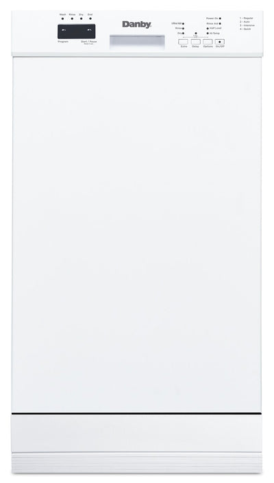 Danby 18" 51 dBA Front-Control Built-In Dishwasher - White - DDW18D1EW | Lave-vaisselle encastré Danby de 18 po et de 51 dBA avec commandes à l’avant - blanc - DDW18D1EW | DDW18D1W
