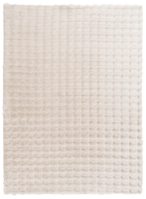 Carpette Bubble en fausse fourrure ivoire avec revers en mousse à mémoire de forme - 7 pi x 10 pi