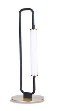  Lampe de table à DEL Oxford de 20 po noir mat et laiton