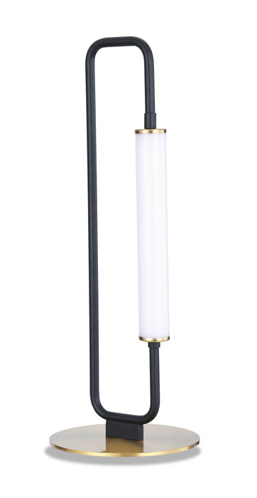 Lampe de table à DEL Oxford de 20 po noir mat et laiton