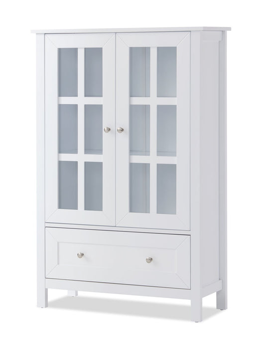 Armoire de rangement décorative Tessa de 31,5 po - blanche 