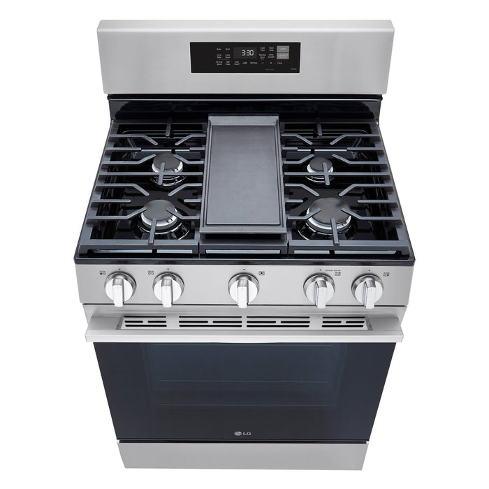 Cuisinière intelligente à gaz LG de 6,3 pi3 avec friture à air - acier inoxydable - LRGN6323Y