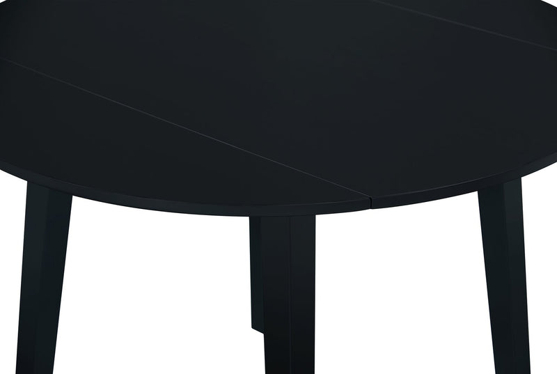 Table de salle à manger ronde Bryn de 42 po avec abattant - noire