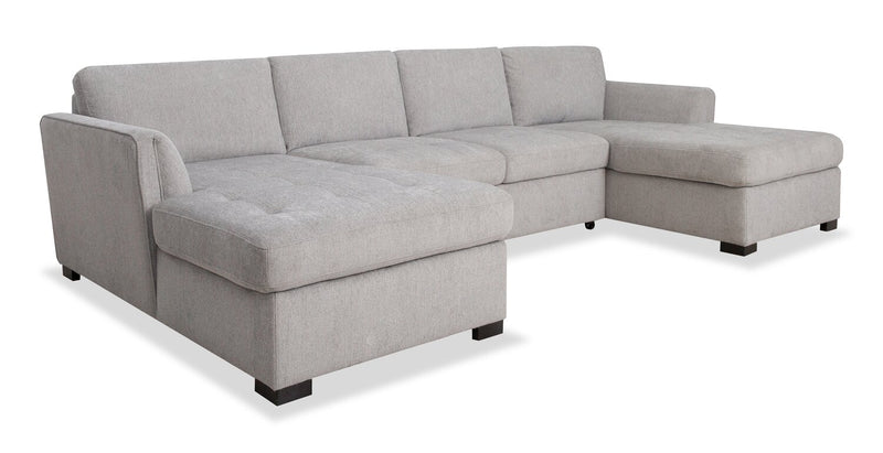 Sofa sectionnel Vault 3 pièces avec causeuse-lit et deux fauteuils longs de rangement - gris