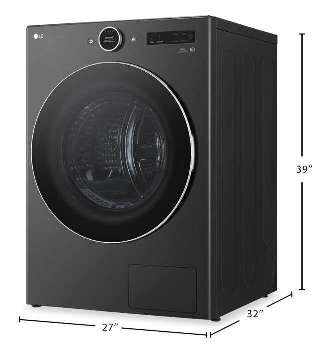 Sécheuse LG de 7,8 pi³ avec pompe à chaleur - acier noir - superposable - DLHC6702B