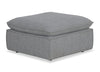 Pouf Farah de 33,85 po en tissu de chenille avec coussin en duvet et plumes - argenté