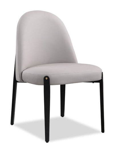 Kort & Co. Capri Dining Chair with Vegan Leather Fabric, Metal - Taupe | Chaise de salle à manger Capri de Kort & Co. en tissu de cuir végétalien et en métal - taupe