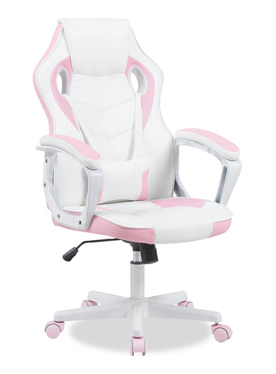 Velocity 24" Ergonomic Gaming Chair - White & Pink | Fauteuil de jeu ergonomique Velocity de 24 po - blanc et rose