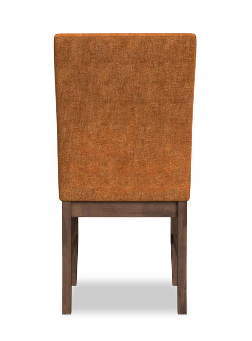 Chaise de salle à manger Rain avec siège et dossier rembourrés en tissu - orange