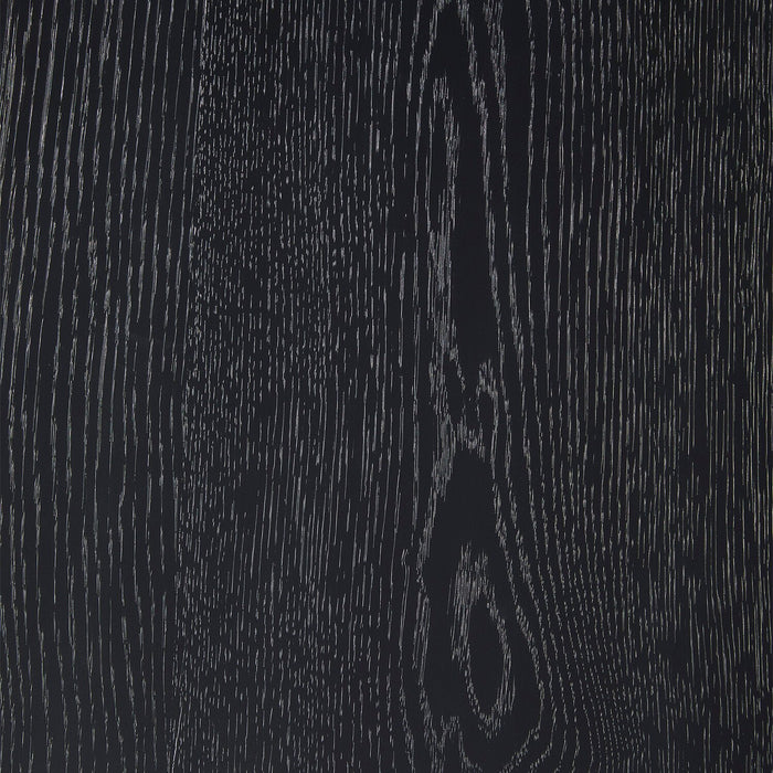Table de bout ronde contemporaine Sanford de 24 po en bois massif avec rangement - noire
