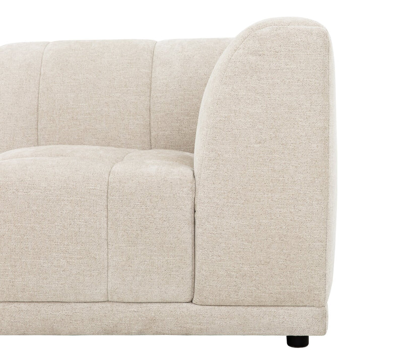 Causeuse modulaire Oaklyn de 77 po en tissu avec coussins de siège capitonnés - beige