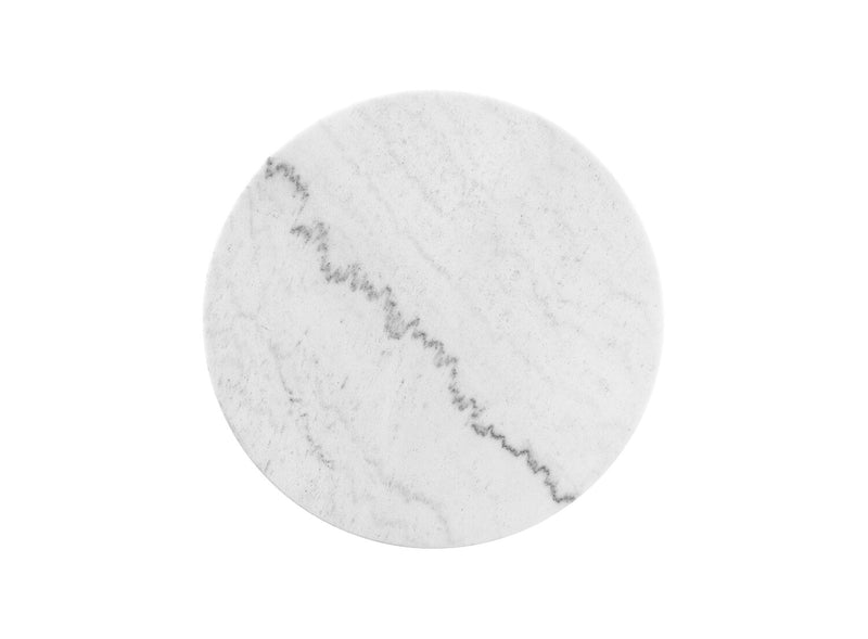 Table de bout ronde moderne Sampson en marbre de 20 po - blanc