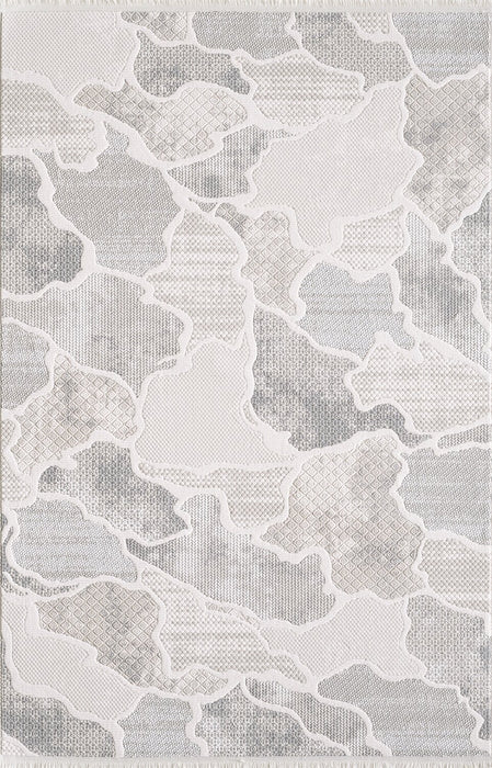 Carpette Cove grise à motif de vagues - 7 pi 11 po x 10 pi 10 po