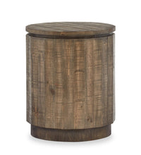 Table de bout ronde rustique Elm de 20 po en pin - brune