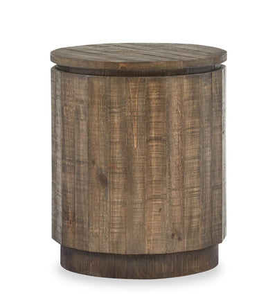 Elm 20” Round Rustic Pine End Table - Brown | Table de bout ronde rustique Elm de 20 po en pin - brune