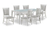 Ensemble de salle à manger Vida 7 pièces avec table de 78 po (L) et 6 chaises - blanc