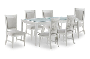 Ensemble de salle à manger Vida 7 pièces avec table de 78 po (L) et 6 chaises - sable
