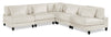 Sofa sectionnel modulaire sans accoudoirs Lounge 5 pièces en chenille - beige 