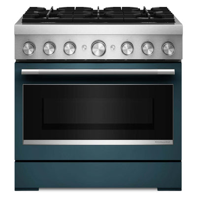 KitchenAid 5.1 Cu. Ft. Dual Fuel Range with No Preheat Air Fry – Agave - KFDS936SAG | Cuisinière hybride KitchenAid de 5,1 pi3 avec friture à air sans préchauffage - agave - KFDS936SAG