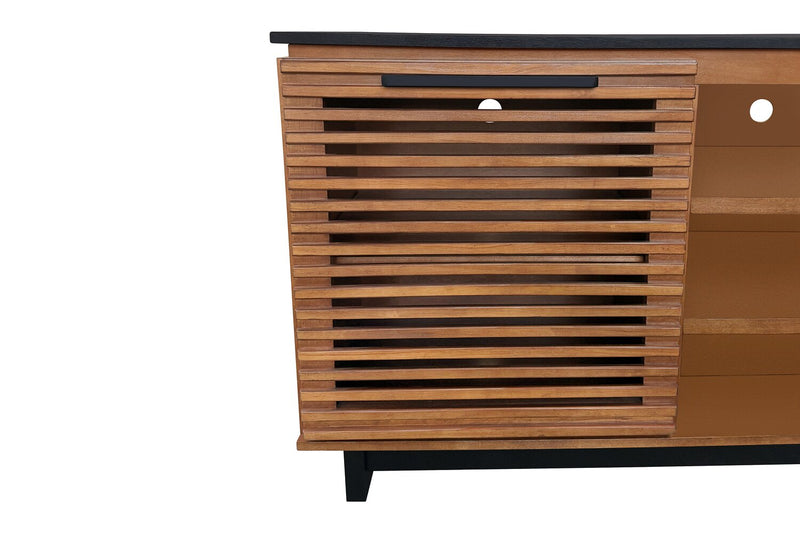 Meuble pour téléviseur traditionnel Wilder de 68 po avec rangement et système de gestion des câbles pour téléviseurs jusqu’à 78 po - brun foncé