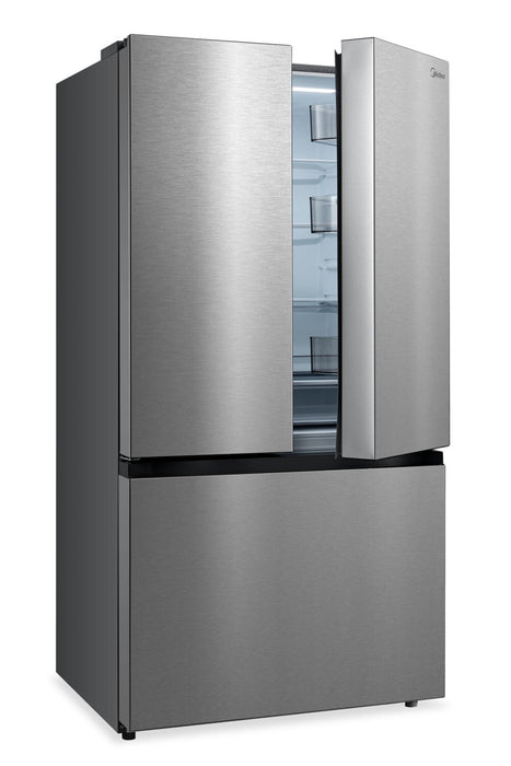 Réfrigérateur Midea de 22,6 pi3 et de 33 po de profondeur comptoir à portes françaises avec machine à glaçons - MRF23I7AST