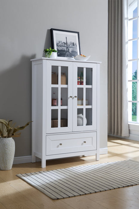 Armoire de rangement décorative Tessa de 31,5 po - blanche 