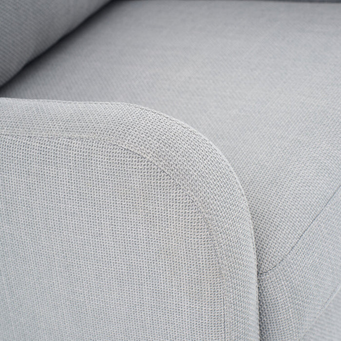 Fauteuil d’appoint à oreilles coulissant et pivotant Ellie de 29 po en tissu d’apparence lin avec accoudoirs en retrait - gris