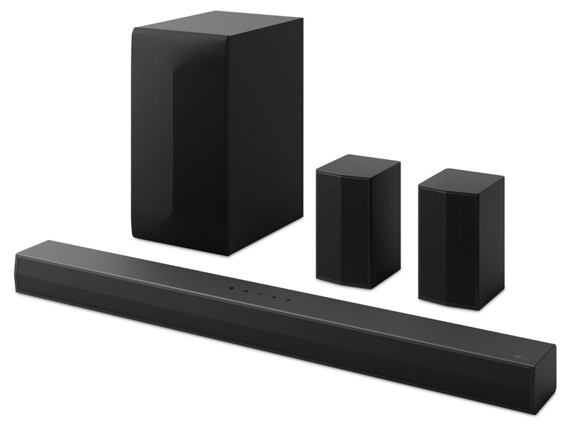 Barre de son LG à 5.1 canaux avec Bluetooth, DolbyMD Digital, haut-parleurs arrière et caisson d’extrêmes graves sans fil (S60TR.ACANLLK)