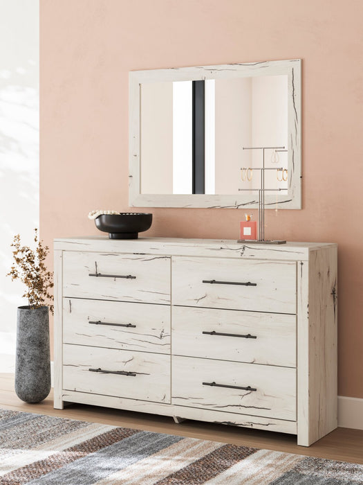 Commode de chambre à coucher Derekson de 58,7 po (L) x 36,5 po (H) à 6 tiroirs - blanc rustique
